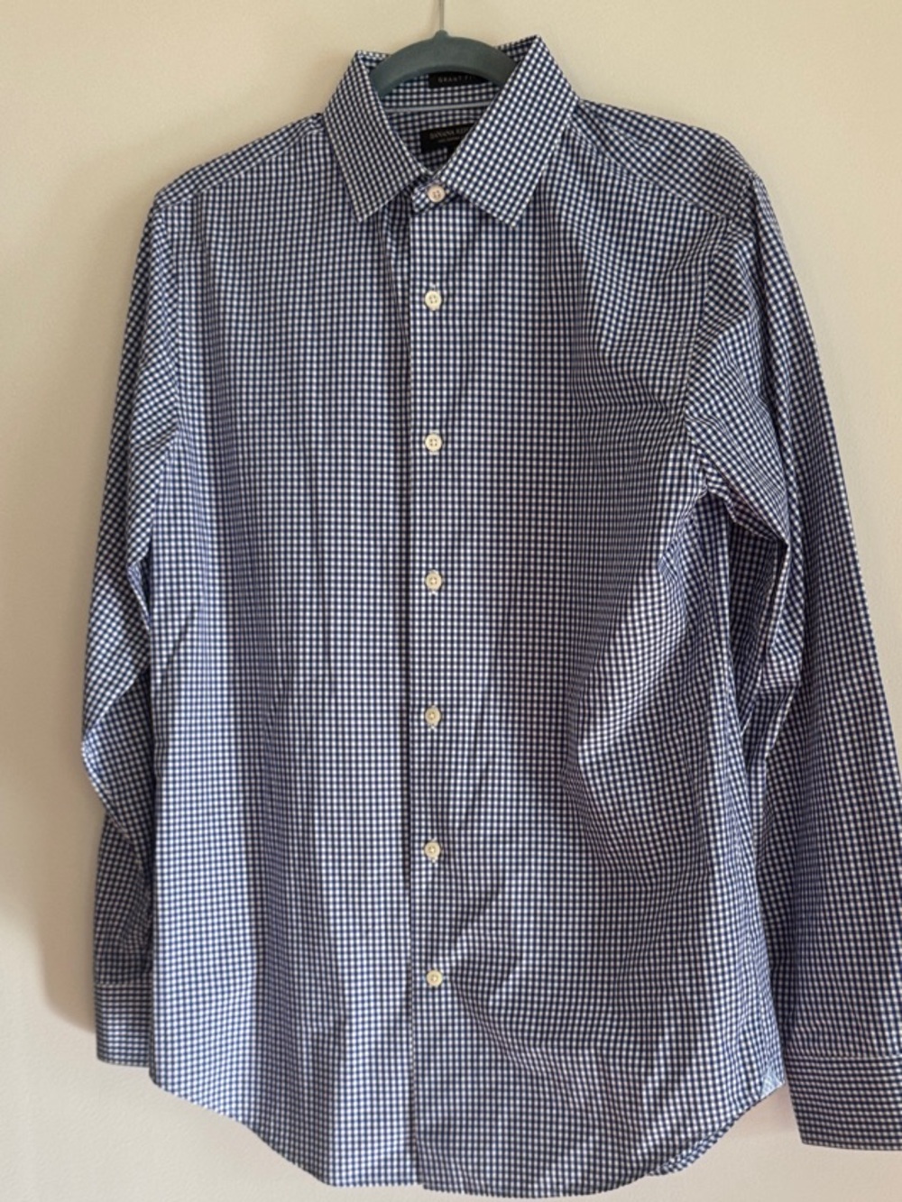 Banana Republic Navy and White Gingham Men’s M Shirt - Spread Collar GUC